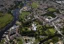 Christchurch Priory. Picture taken with assistance of Bournemouth Helicopters.