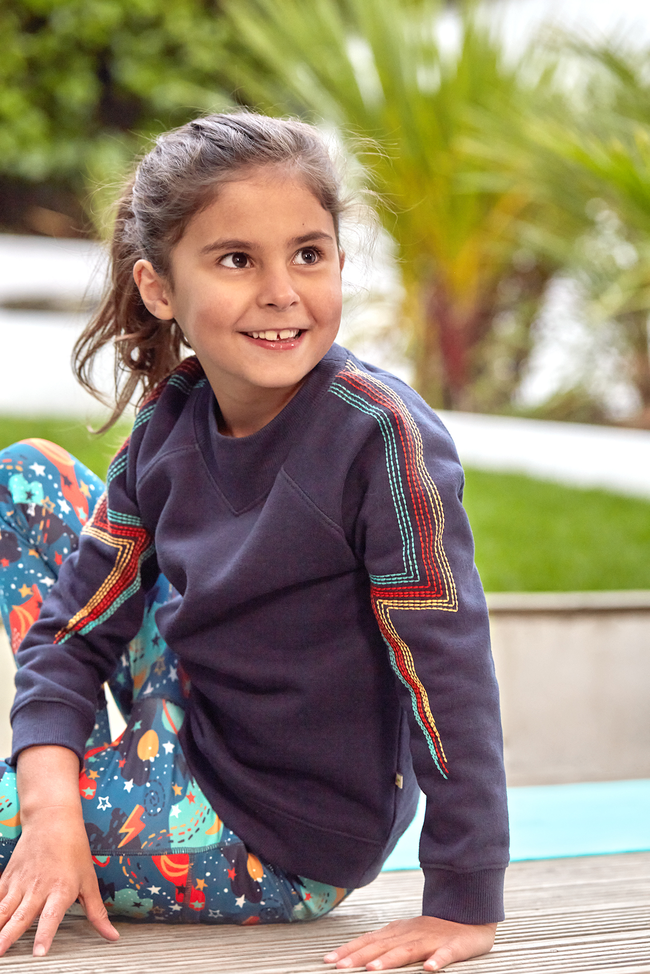 Easy on Lightening Jumper, £32; Cosmos Legging, £26, Frugi: welovefrugi.com 