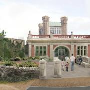 Durlston Castle, the centrepiece of Durlston Country Park and National Nature Reserve near Swanage..