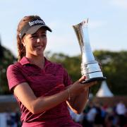 England's Georgia Hall with the trophy after she wins the Ricoh Women's British Open at Royal Lytham & St Annes Golf Club. PRESS ASSOCIATION Photo. Picture date: Sunday August 5, 2018. See PA story GOLF Women. Photo credit should read: Richard