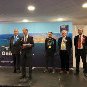 Graham Farrant, Acting Returning Officer and BCP Council Chief Executive announces Sir Chris Chope as winner of Christchurch at the BIC on December 13, 2019, during the 2019 general election. Picture by BCP Council.