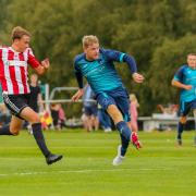 Matthew Groves scored the winning spot-kick to send Merley into the cup final (Picture: Steve Harris)