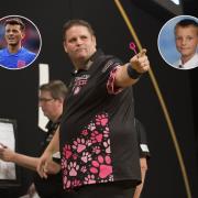 Scott Mitchell tried to tempt a young Ben White into darts instead of football (Pictures: Lawrence Lustig, PA & St Michael's School)