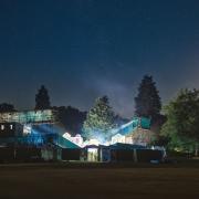 Brownsea Open Air Theatre  auditorium at night