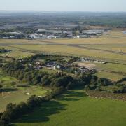 An aerial view of land near Bournemouth Airport at Hurn. Picture taken on September 18, 2019, by Stephen Bath