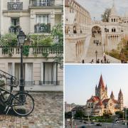 (left clockwise) Paris, Budapest, Vienna. Credit: Canva