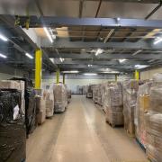 Donations packed at the Castlepoint warehouse