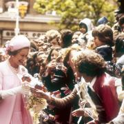 The Queen on a walkabout among the crowds in London in celebration of her Silver Jubilee (PA)