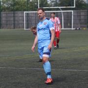 Brett Pitman in action for Portchester (Pic: Those White Lines / @90MinutesMore / Steve Ross)