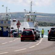 The Sandbanks chain ferry terminal. Stock image.