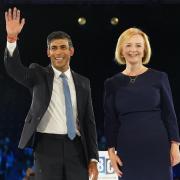 Rishi Sunak and Liz Truss during a hustings event at Wembley Arena (Stefan Rousseau/PA)