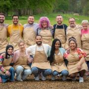 The GBBO bakers for 2022. L-R: (back) James, Abdul, Janusz, Carole, Kevin, William, Dawn (front) Maisam, Rebs, Sandro, Maxy, Syabira. Picture: Mark Bourdillon / Love Productions