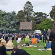 Crowd gathers in Bournemouth's Lower Gardens for Her Majesty Queen Elizabeth II's state funeral