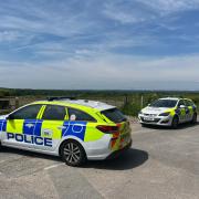 Police at Corfe Castle rave scene