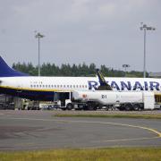 Ryanair plane at Bournemouth Airport