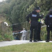 Police at Manor Steps zig zag, off Boscombe Overcliff Drive