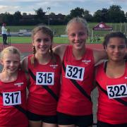 Wimborne AC relay team Ava Elliott Smith, Kayla Robbins, Aspen Stobart and Rosie Gollings