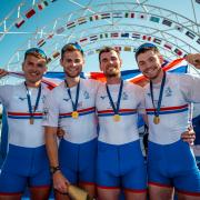 Matt Aldridge, second from right, helped Great Britain to glory