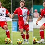 From left: Will Spetch, Jack Dickson and Corby Moore have all joined Dorchester Town after leaving Poole