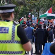 Pro Palestine protestors in Bournemouth Square