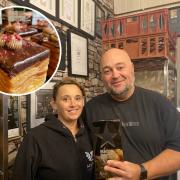 Marta Ndhzi and Istvan Ndhzi with their award for M's Bakery