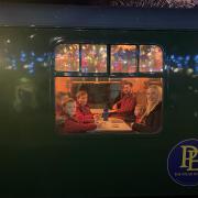 A family on the Polar Express.