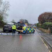 Emergency services at the crash in Talbot Drive, Poole