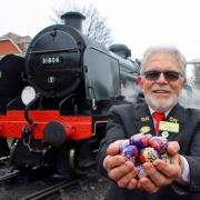 Easter Egg hunt Ian Coane train guard Swanage station