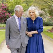 King Charles III and Queen Camilla, taken by portrait photographer Millie Pilkington, in Buckingham Palace Gardens on April 10, the day after their 19th wedding anniversary