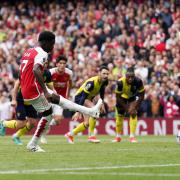 Bukayo Saka opened scored after a controversial penalty was awarded