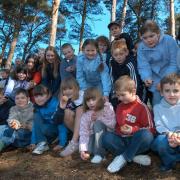 Traditional Egg rolling from Good friday Hill, Sandy Balls Estate. Pic: Children line-up for the start of the traditional egg rolling event.