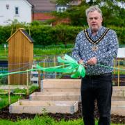 Councillor Gareth DeBoos officially opened the new allotment site at Crow Arch Lane