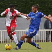 Tyrique Clarke in action in his most recent game for Poole - the play-off final in 2019