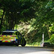 Police officers on Alum Chine beach last weekend