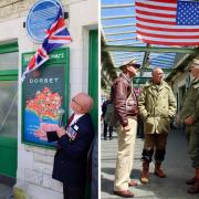 Peter Lovett unveiling the plaque at Swanage Railway with guests at the station