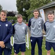 Hampshire's four ex-Dorset pathway players from left: Eddie Jack, Tom Prest, Scott Currie and Joseph Eckland