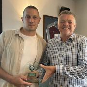 Steve Gilbert, left, with Dorset FA CEO Roger Vaughan