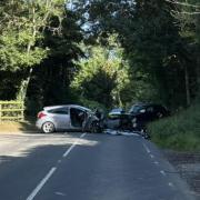 Two people seriously injured after crash destroys two cars