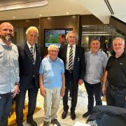 Left to right: Glenn, Martin Chivers, George, Pat Jennings, Barry, and Gary.