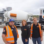 (L-R) Scott Houghton, Lucy and Jay Connor of Carters Concrete