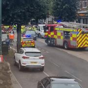 Road blocked after four vehicles crash