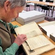 Vice president of the William Barnes Society Tim Laycock with works from Barnes