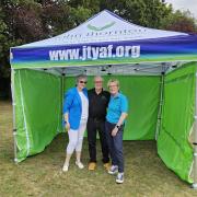 Cllr Coombs, Peter and Linda with the new gazebo