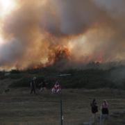 Fire on Southbourne cliff