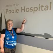 Valerie has walked from her homke in Alderholt to Poole for charity.