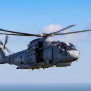 A Merlin Mk4 helicopter was involved in a night-flying training exercise when it ditched off the Dorset coast.