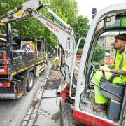 Workman in a digger