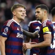 Harvey Barnes (left) won it for Newcastle (Nick Potts/PA)