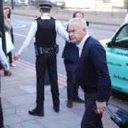 Former BBC broadcaster Huw Edwards arrives at Westminster Magistrates’ Court, London, where he is due to be sentenced after pleading guilty to three counts of making indecent images of children (James Manning/PA)