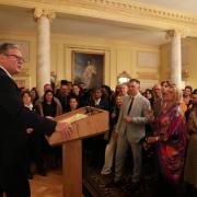 Prime Minister Sir Keir Starmer delivers a speech during a reception in 10 Downing Street (Jordan Pettitt/PA)